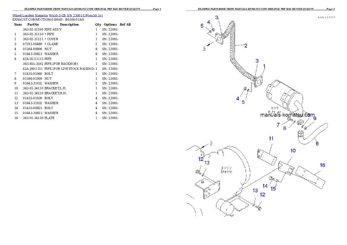 Protected: WA50-3-CB S/N 23001-UP Partsbook
