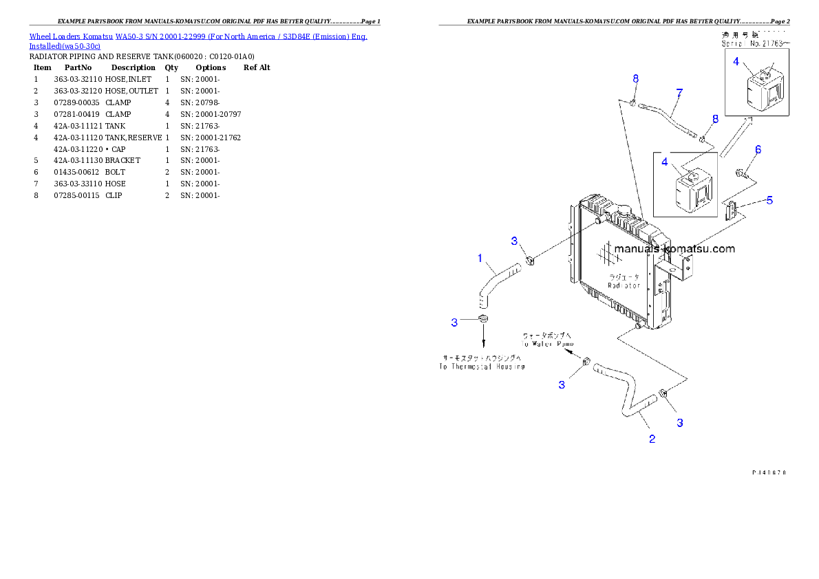 Protected: WA50-3 S/N 20001-22999 (For North America / S3D84E (Emission) Eng. Installed) Partsbook