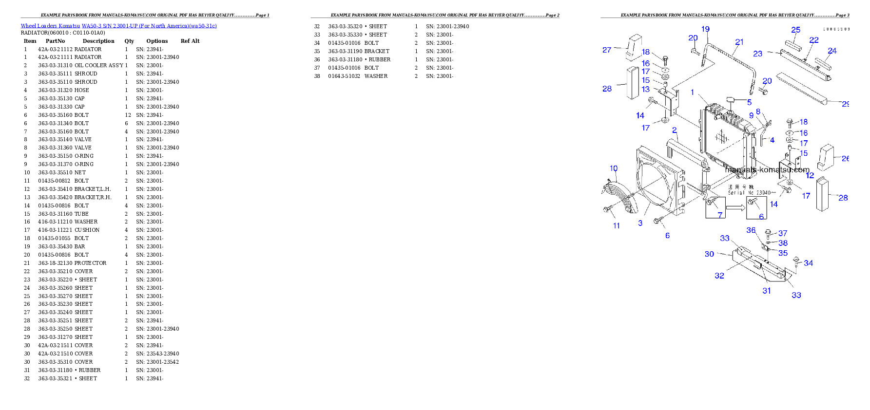 Protected: WA50-3 S/N 23001-UP (For North America) Partsbook