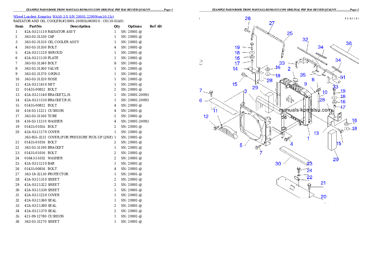 Protected: WA50-3-X S/N 20001-22999 Partsbook