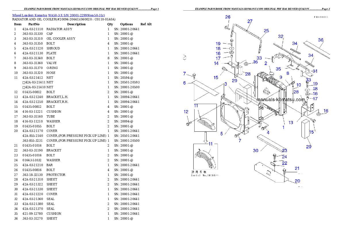 Protected: WA50-3-X S/N 20001-22999 Partsbook
