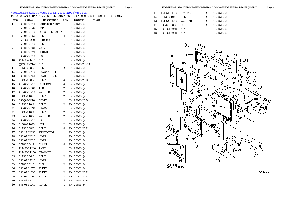 Protected: WA50-3-X S/N 20001-22999 Partsbook