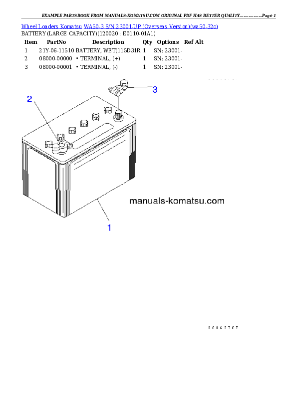 Protected: WA50-3 S/N 23001-UP (Overseas Version) Partsbook
