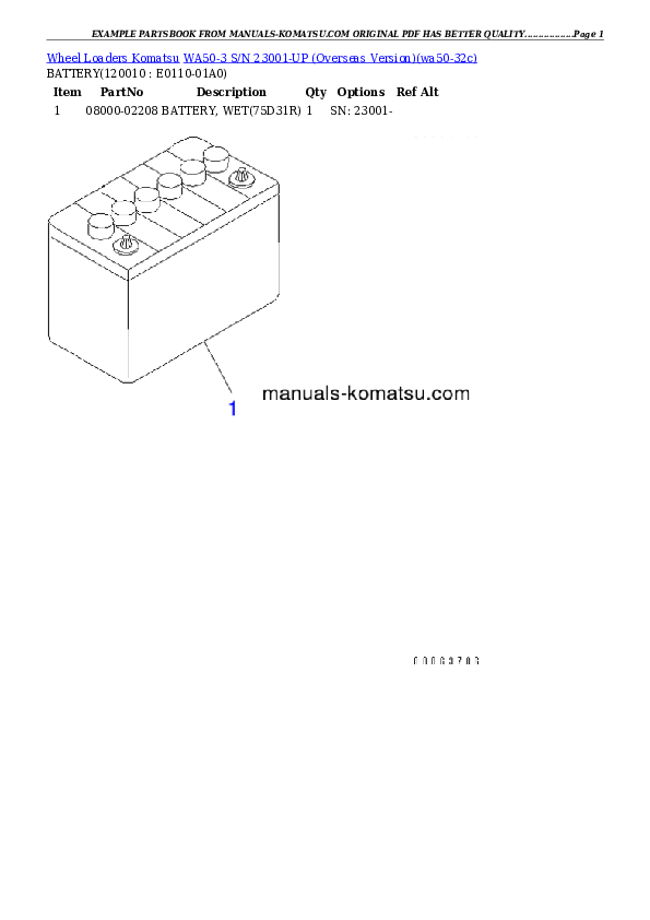Protected: WA50-3 S/N 23001-UP (Overseas Version) Partsbook