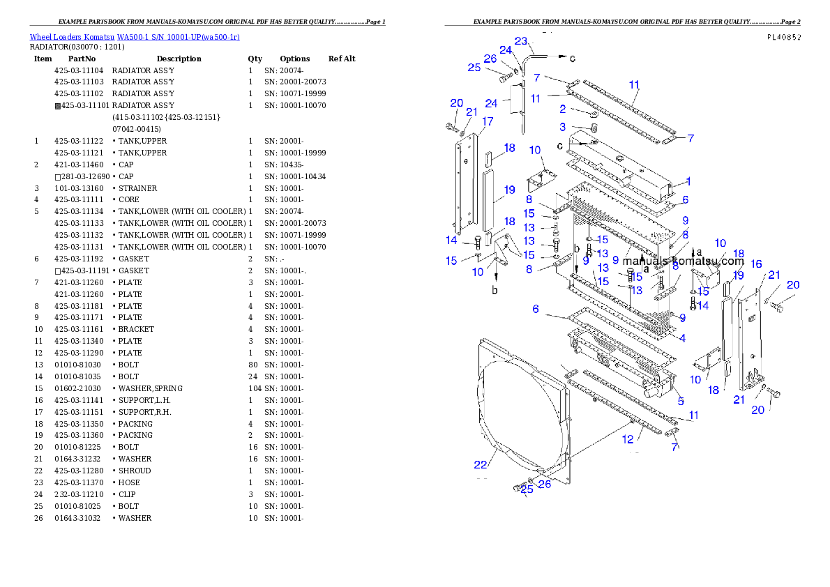 Protected: WA500-1 S/N 10001-UP Partsbook