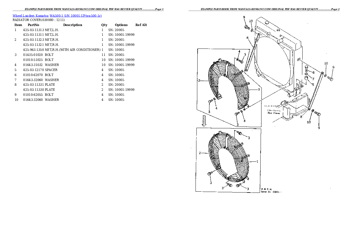Protected: WA500-1 S/N 10001-UP Partsbook