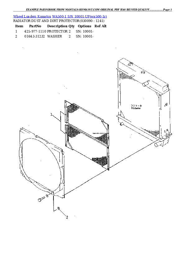 Protected: WA500-1 S/N 10001-UP Partsbook