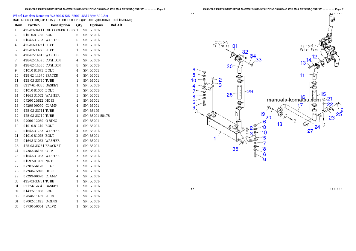 Protected: WA500-6 S/N 55001-55478 (ecot3, For EU) Partsbook