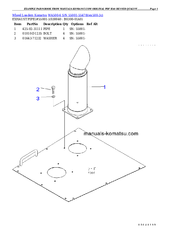 Protected: WA500-6 S/N 55001-55478 (ecot3, For EU) Partsbook