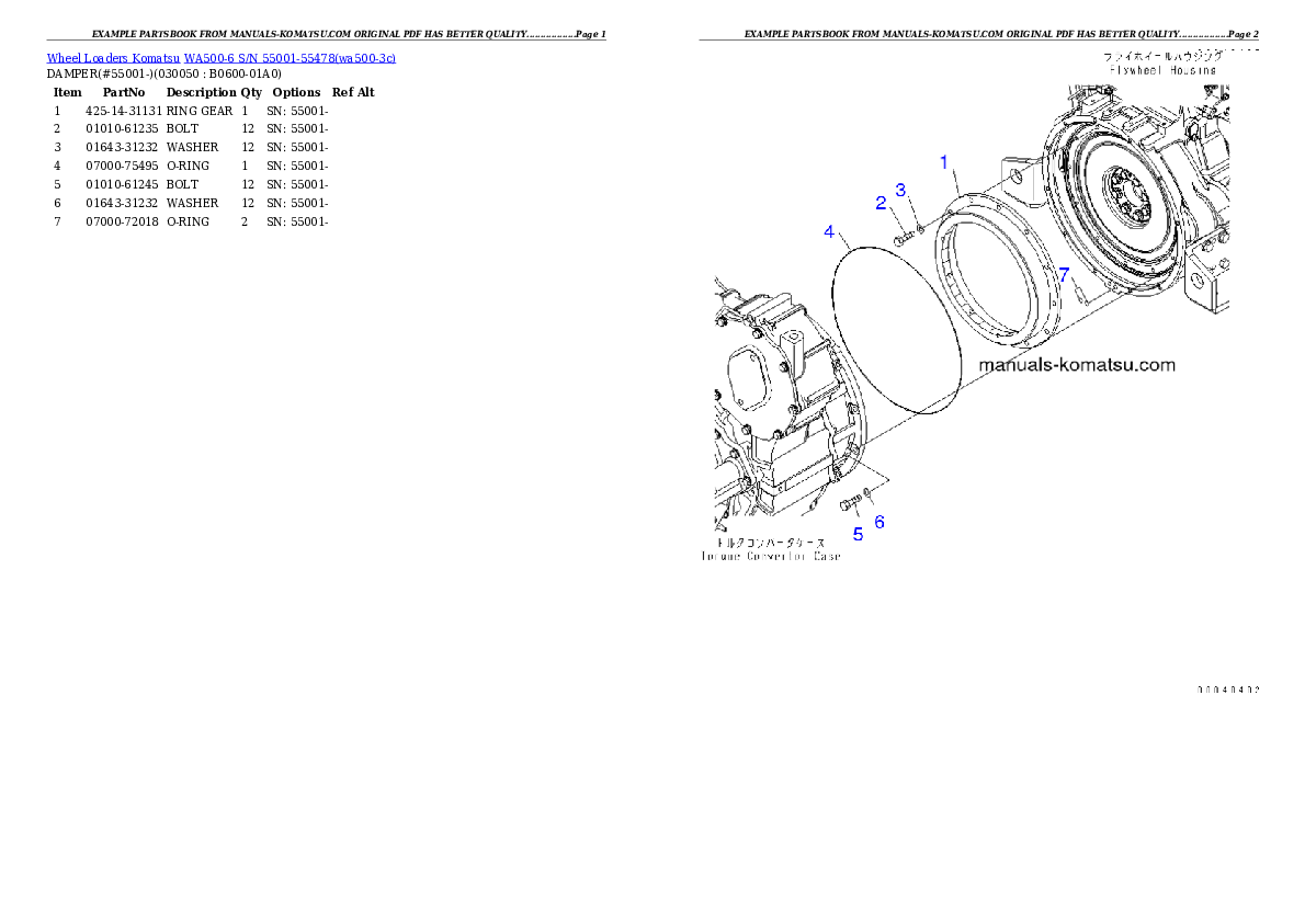 Protected: WA500-6 S/N 55001-55478 (ecot3, For EU) Partsbook