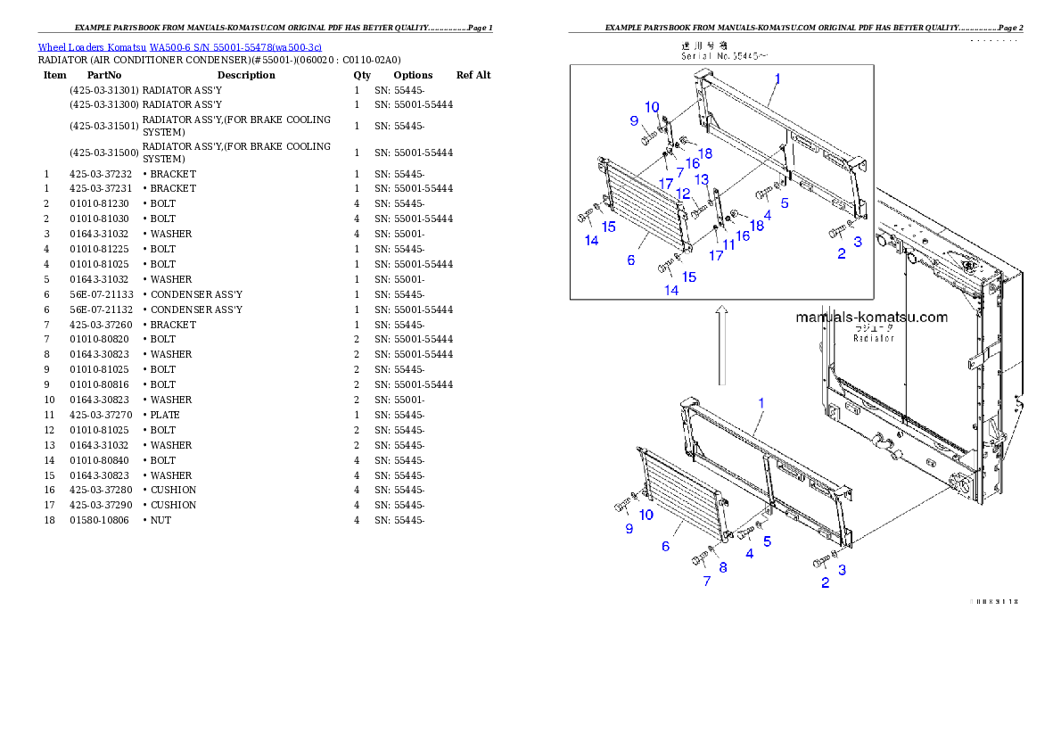 Protected: WA500-6 S/N 55001-55478 (ecot3, For EU) Partsbook