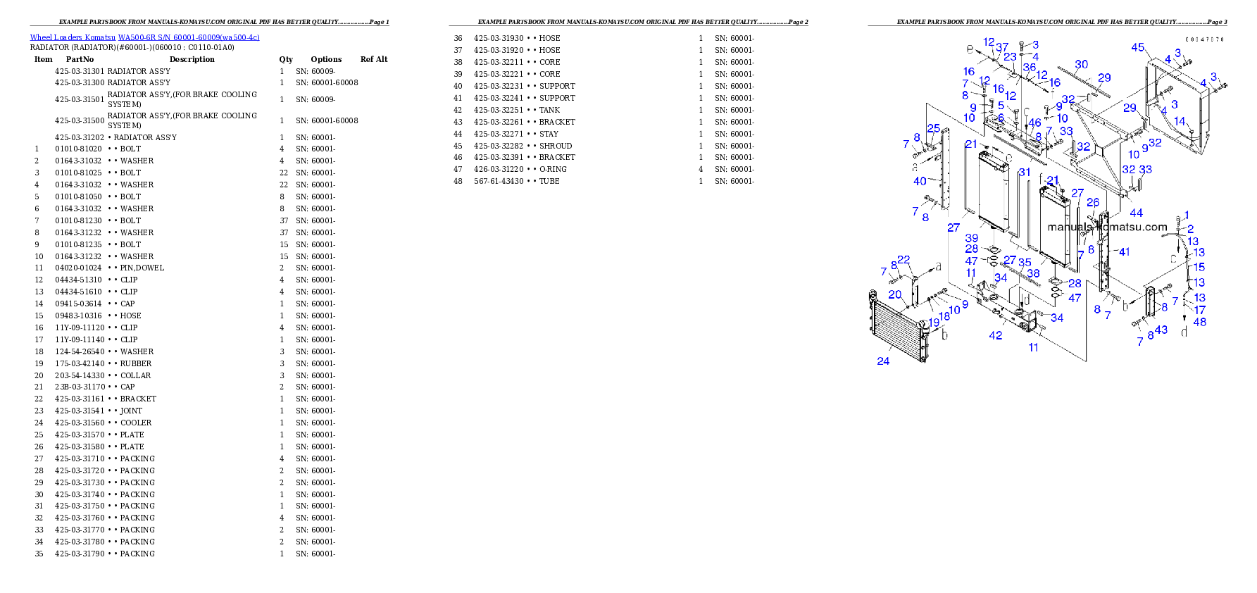 Protected: WA500-6R S/N 60001-60009 Partsbook