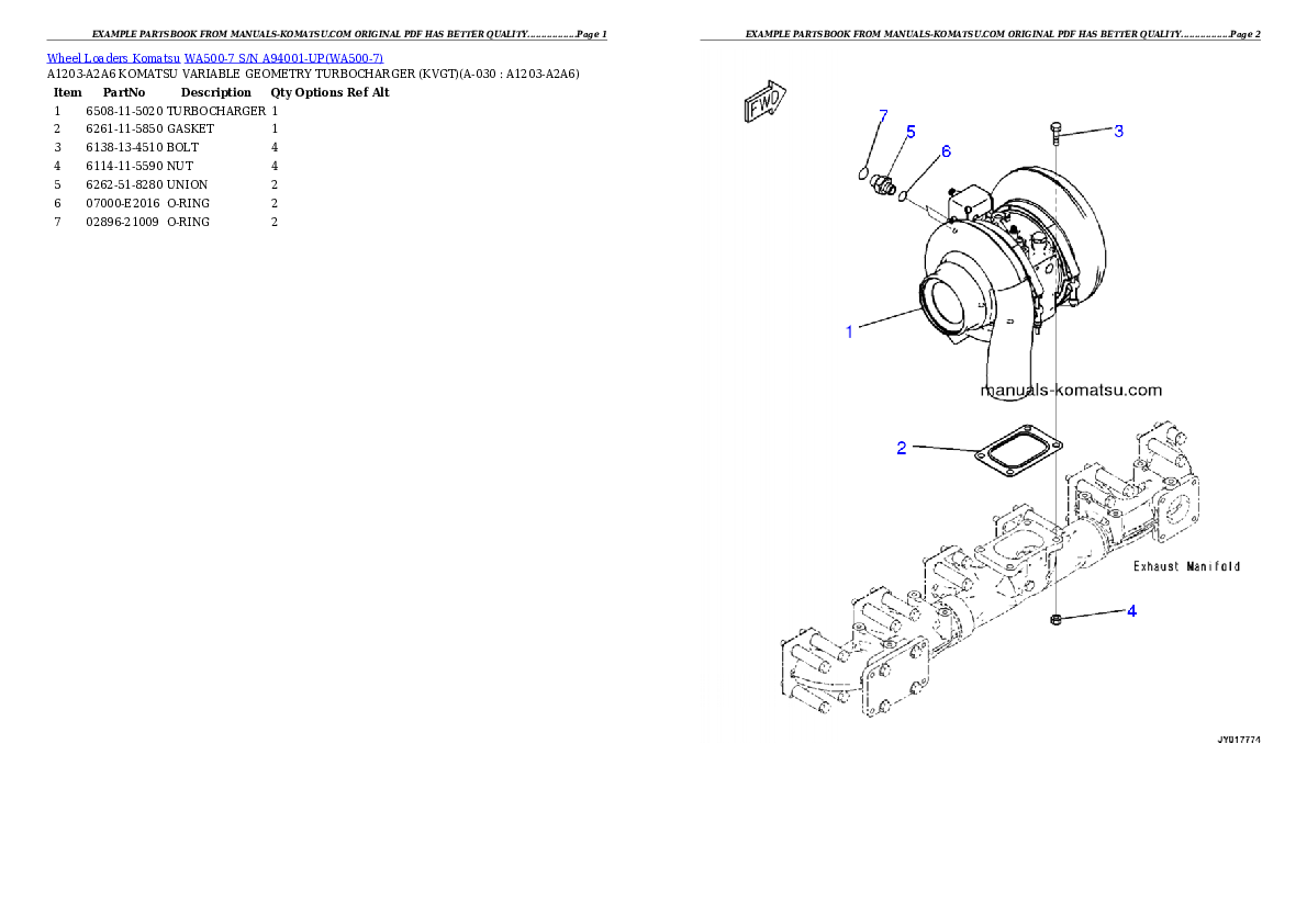 Protected: WA500-7 S/N A94001-UP Partsbook