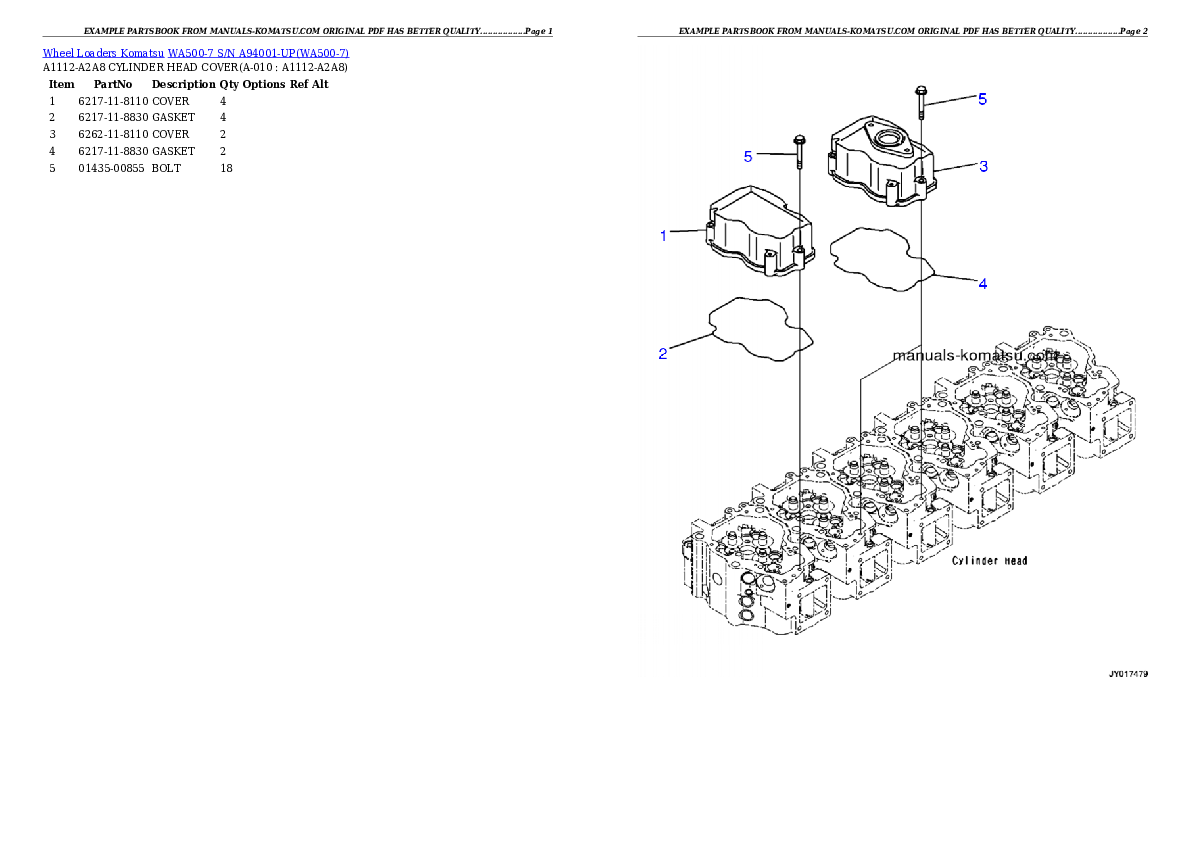 Protected: WA500-7 S/N A94001-UP Partsbook