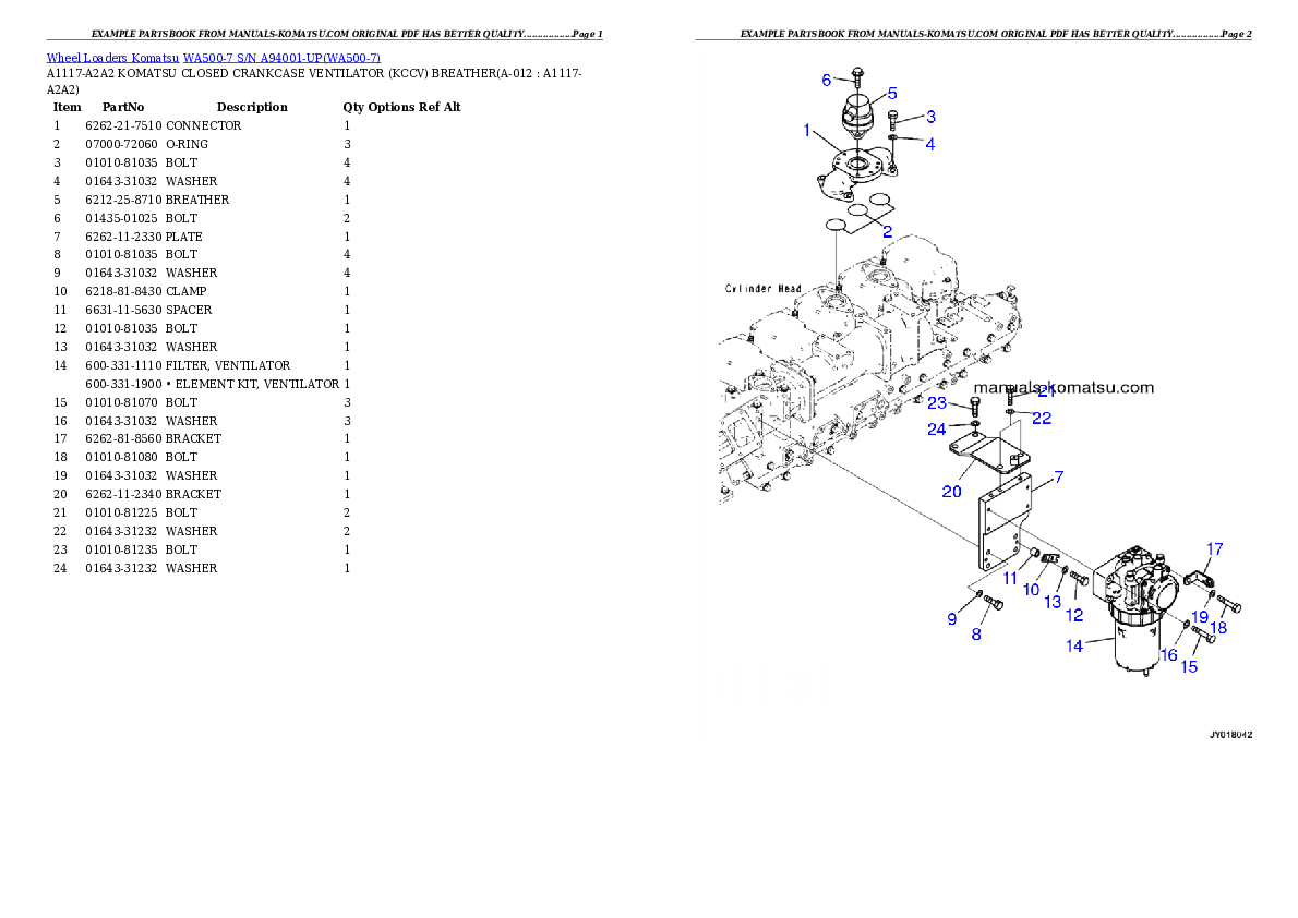 Protected: WA500-7 S/N A94001-UP Partsbook