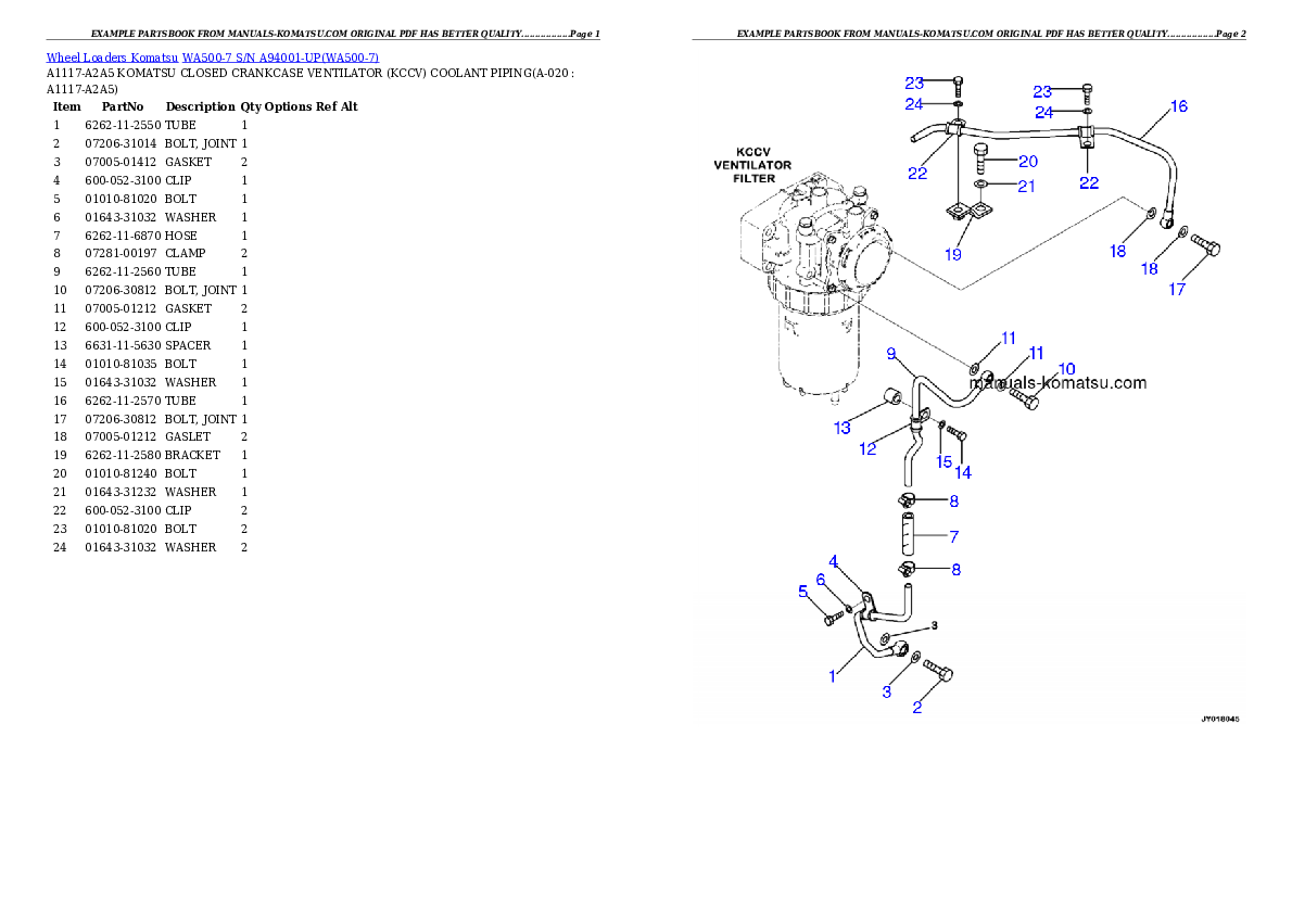 Protected: WA500-7 S/N A94001-UP Partsbook