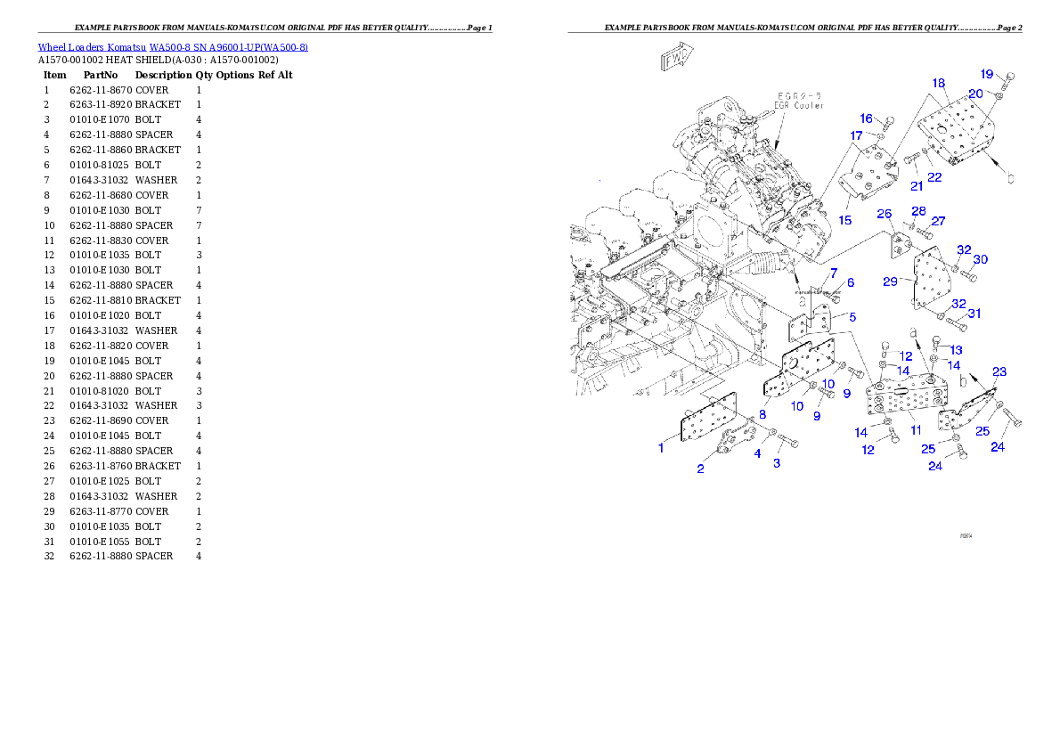 Protected: WA500-8 SN A96001-UP Partsbook