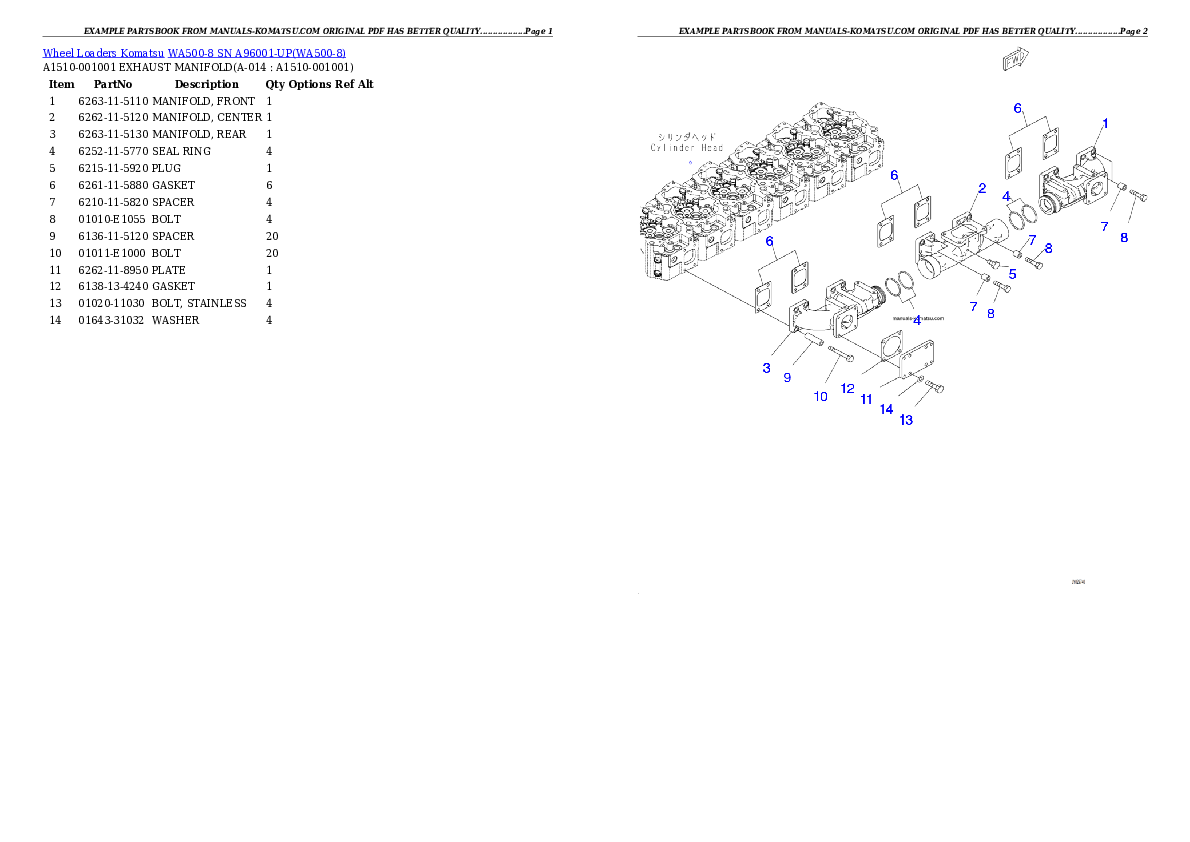 Protected: WA500-8 SN A96001-UP Partsbook
