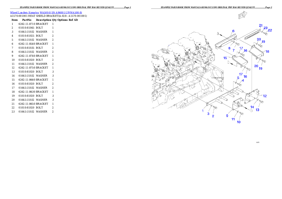 Protected: WA500-8 SN A96001-UP Partsbook