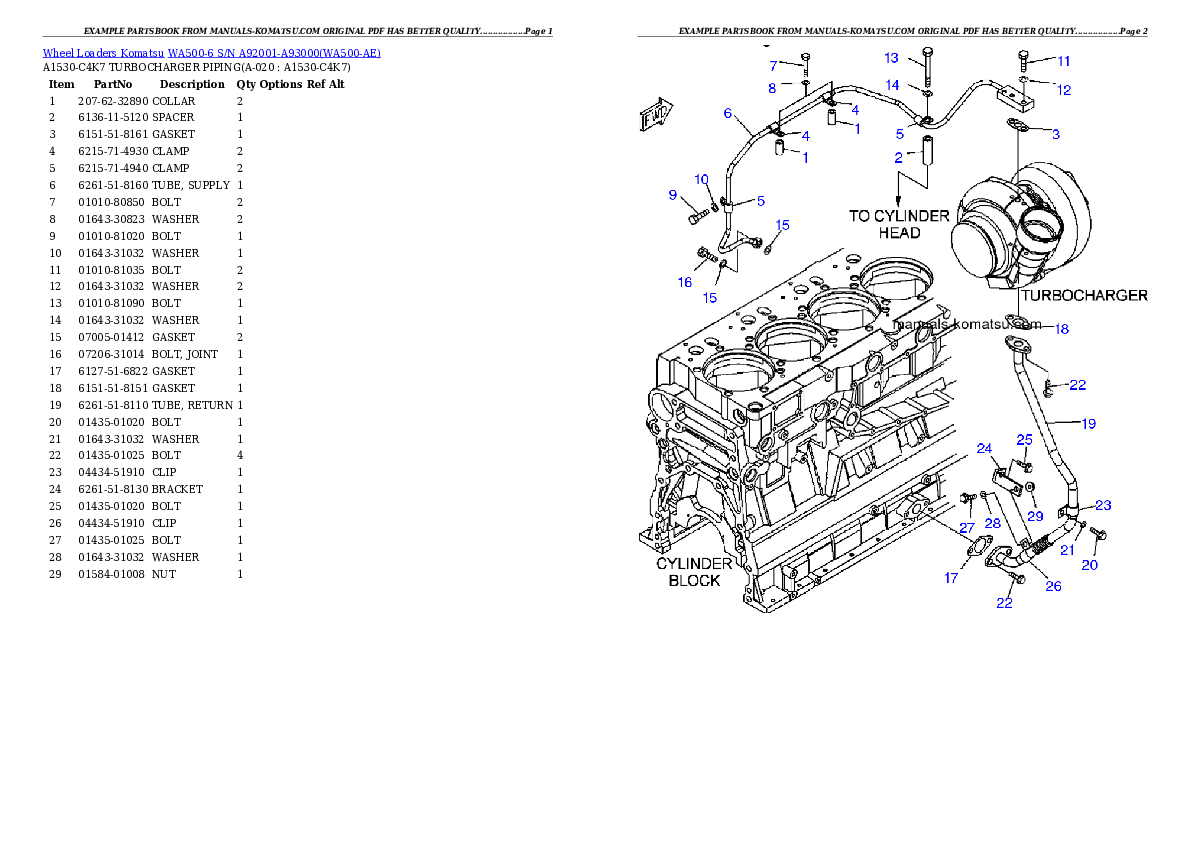Protected: WA500-6  S/N A92001-A93000 Partsbook