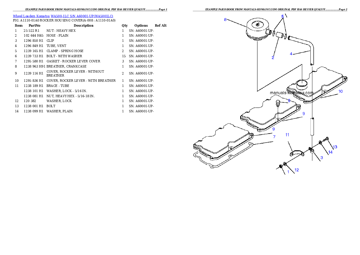 Protected: WA500-1LC S/N A60001-UP Partsbook