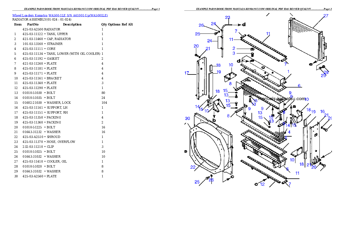 Protected: WA500-1LE S/N A61001-Up Partsbook