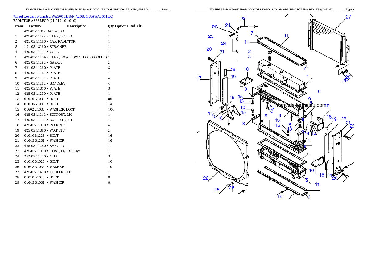 Protected: WA500-1L S/N A20854-UP Partsbook