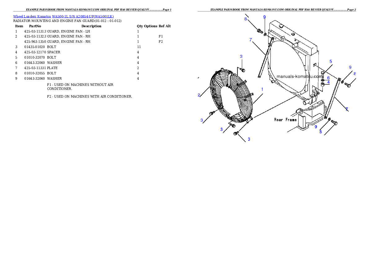 Protected: WA500-1L S/N A20854-UP Partsbook