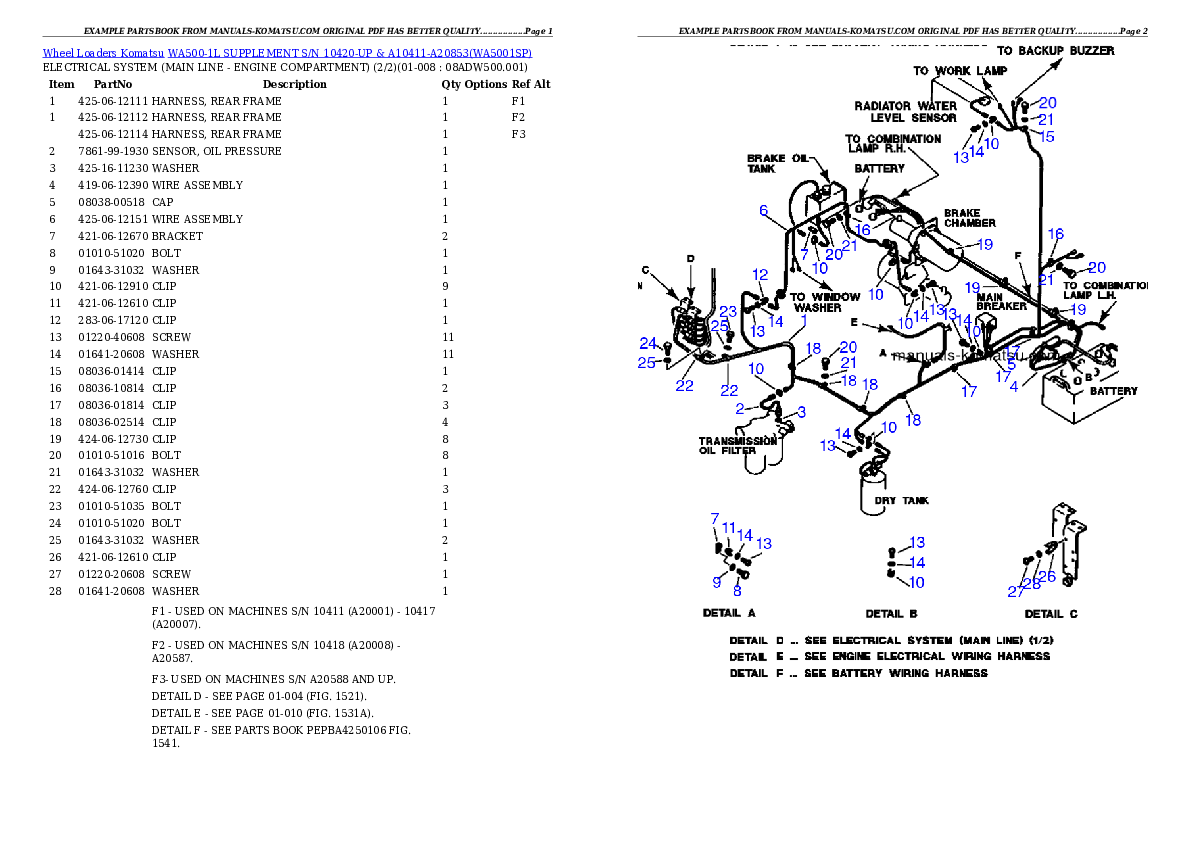 Protected: WA500-1L SUPPLEMENT S/N 10420-UP & A10411-A20853 Partsbook