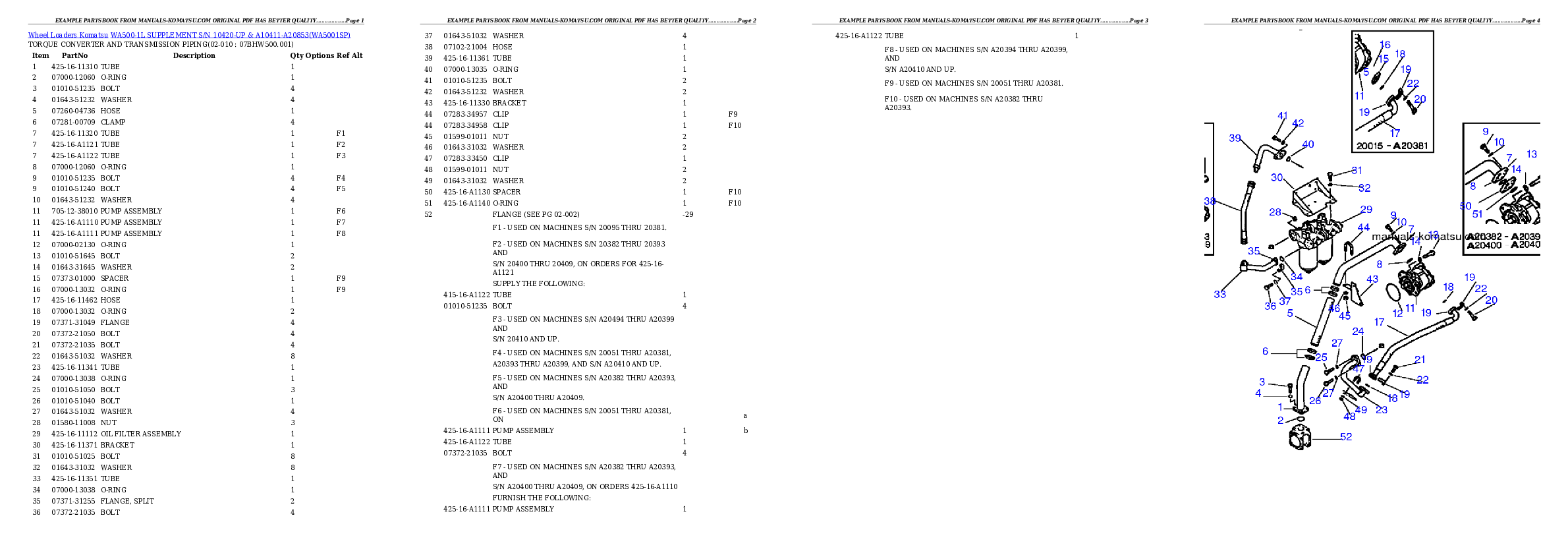 Protected: WA500-1L SUPPLEMENT S/N 10420-UP & A10411-A20853 Partsbook