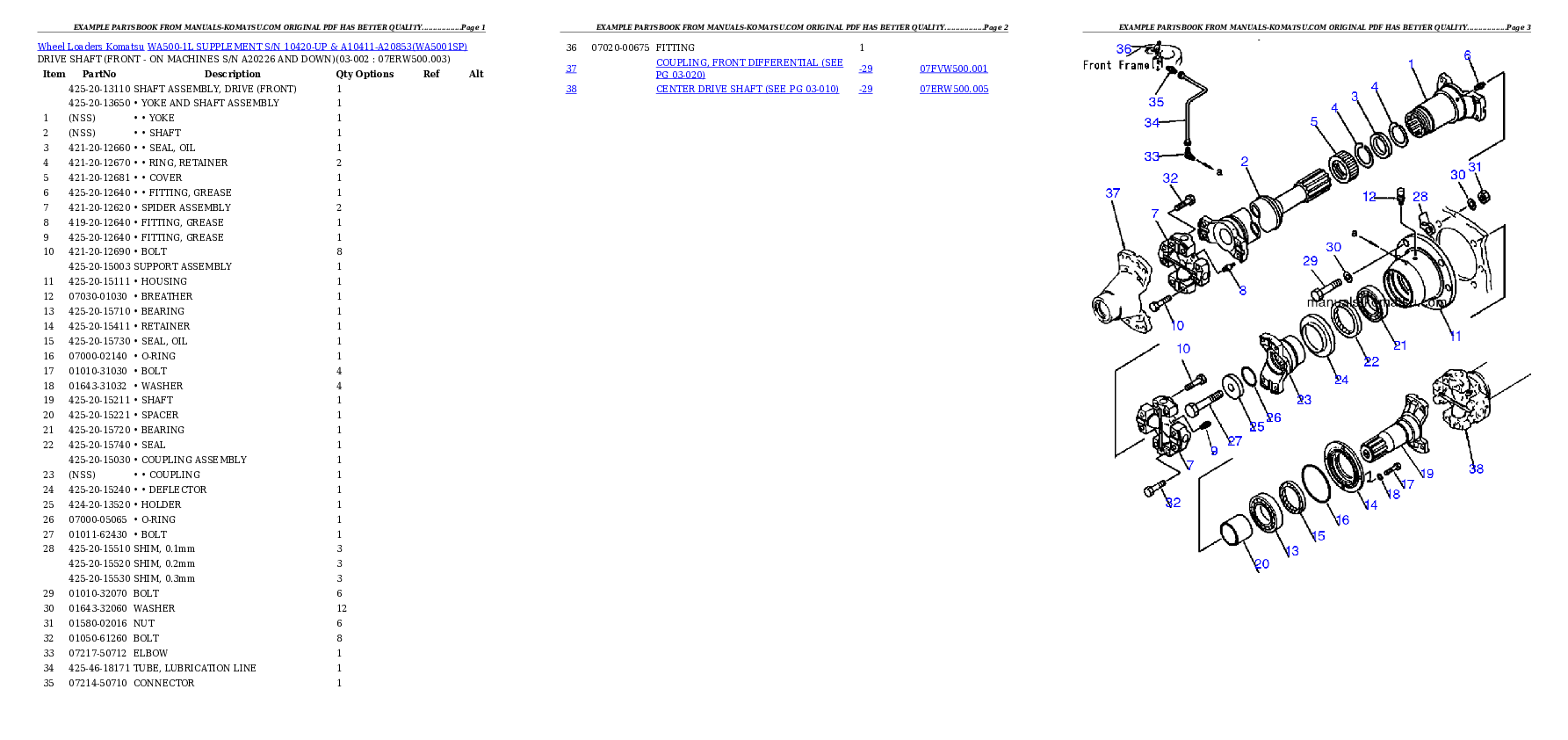 Protected: WA500-1L SUPPLEMENT S/N 10420-UP & A10411-A20853 Partsbook