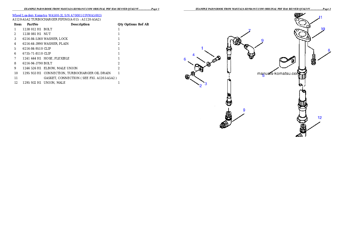 Protected: WA500-3L S/N A70001-UP Partsbook