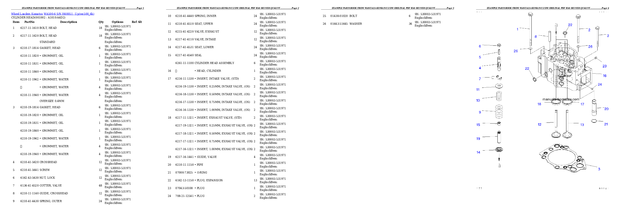 WA500-6 S/N H60051 - Up Partsbook