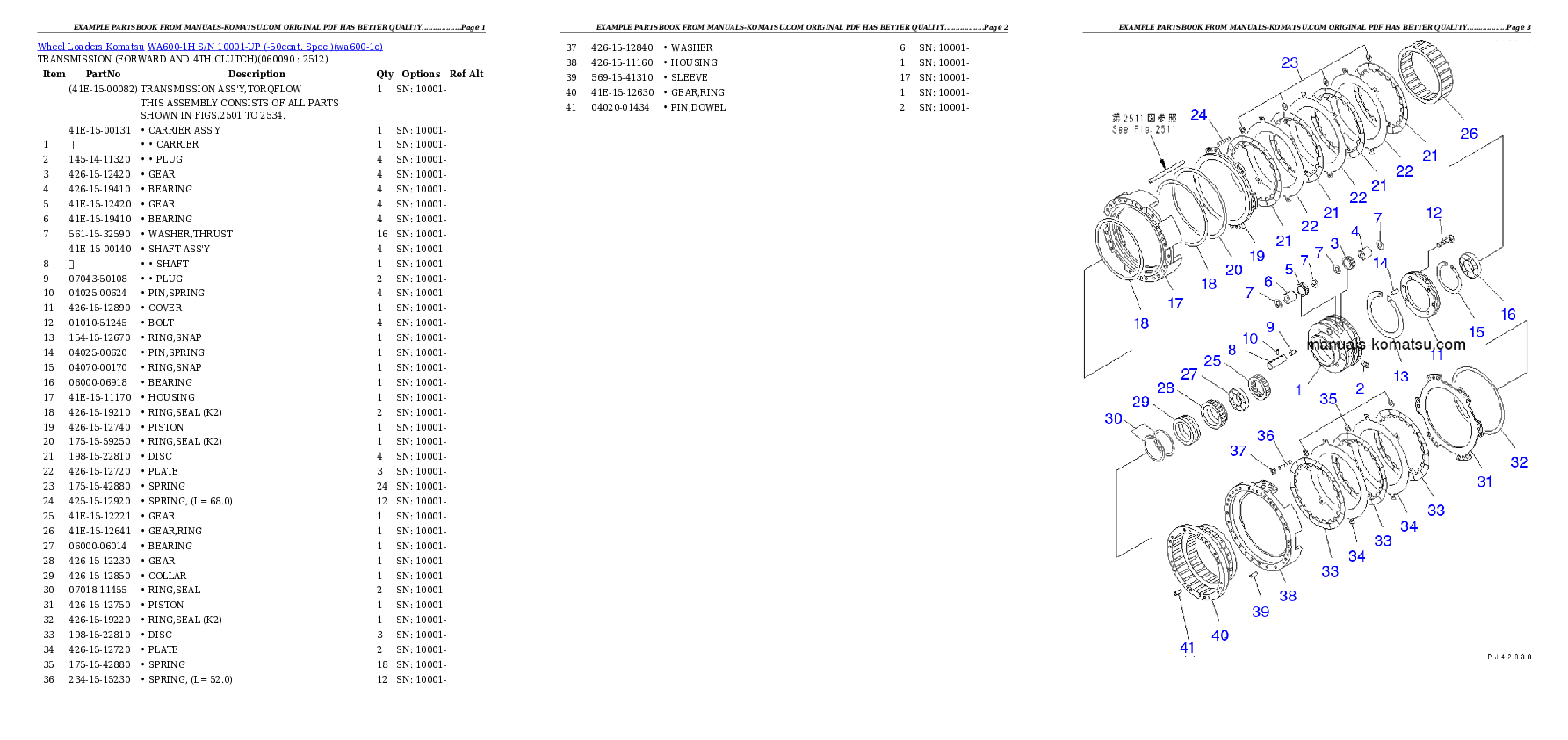 Protected: WA600-1H S/N 10001-UP (-50cent. Spec.) Partsbook