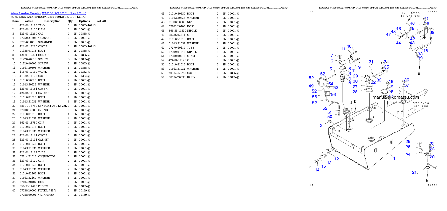 Protected: WA600-1 S/N 10001-UP Partsbook