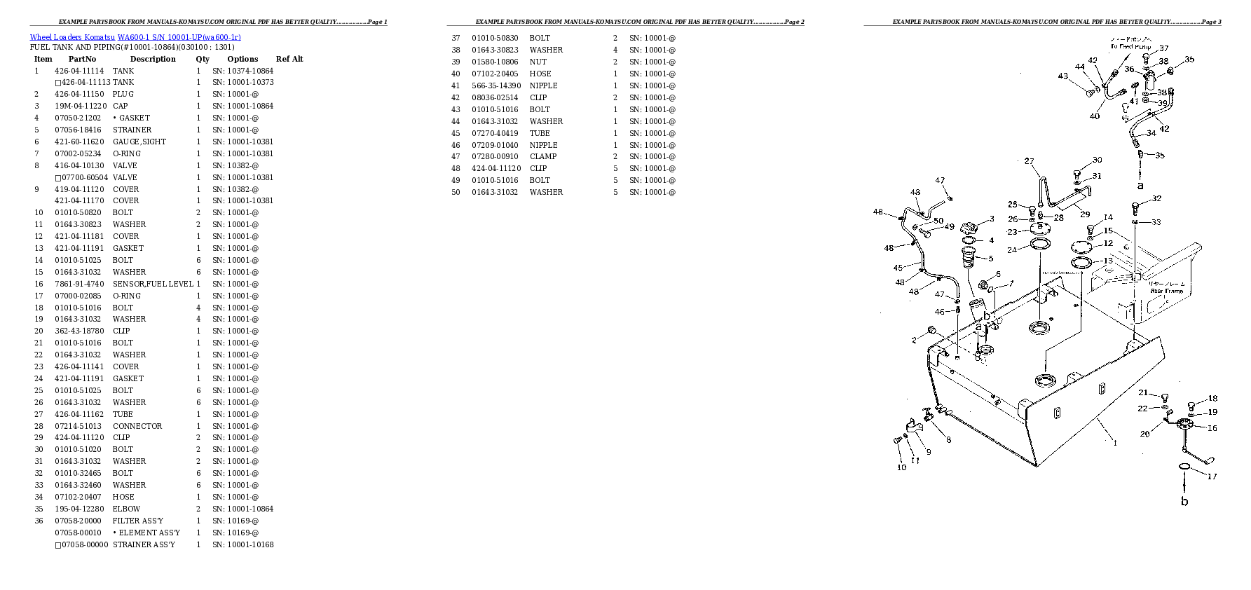 Protected: WA600-1 S/N 10001-UP Partsbook
