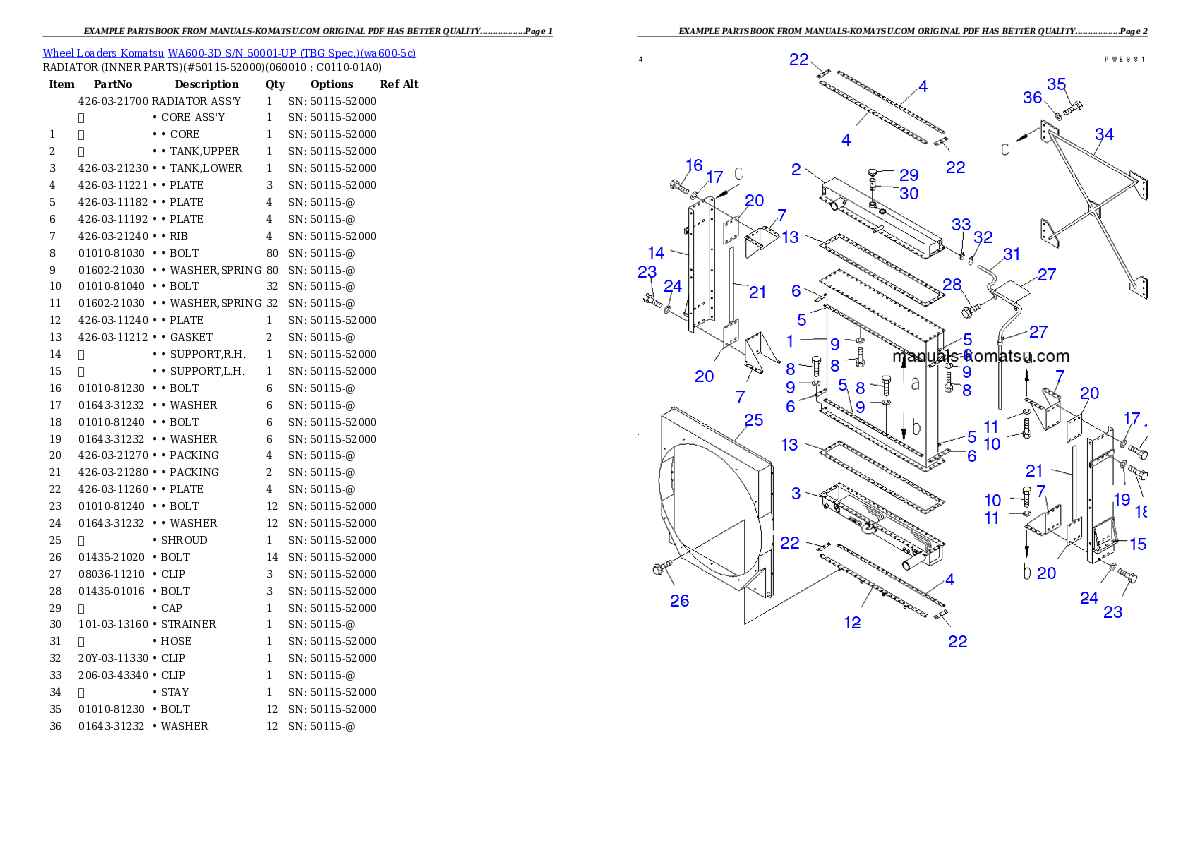 Protected: WA600-3D S/N 50001-UP (TBG Spec.) Partsbook