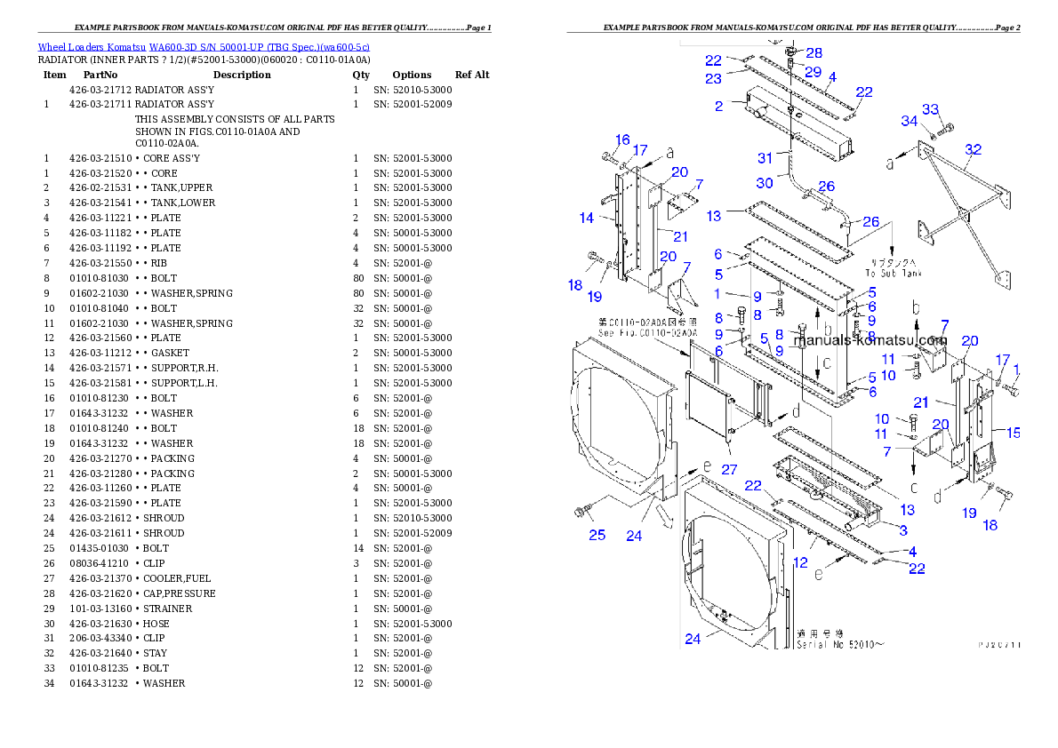 Protected: WA600-3D S/N 50001-UP (TBG Spec.) Partsbook