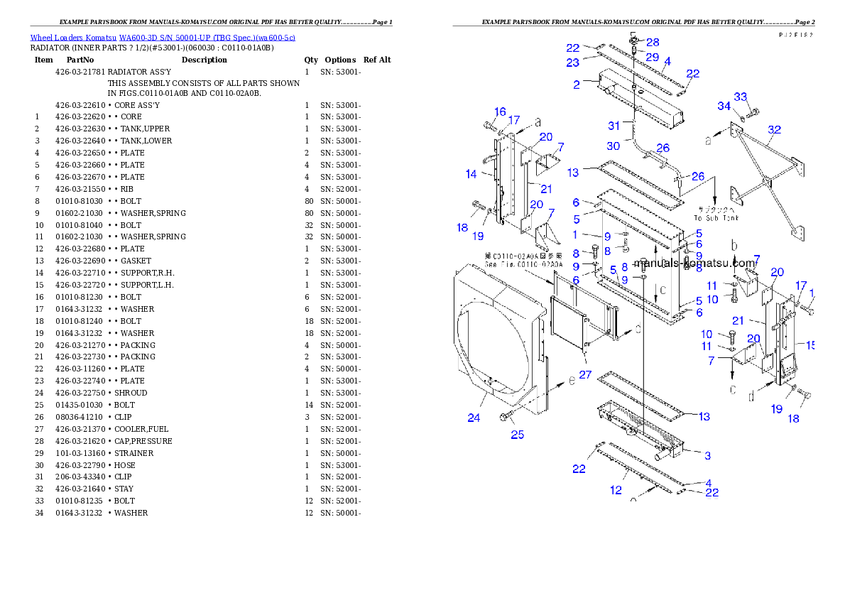 Protected: WA600-3D S/N 50001-UP (TBG Spec.) Partsbook