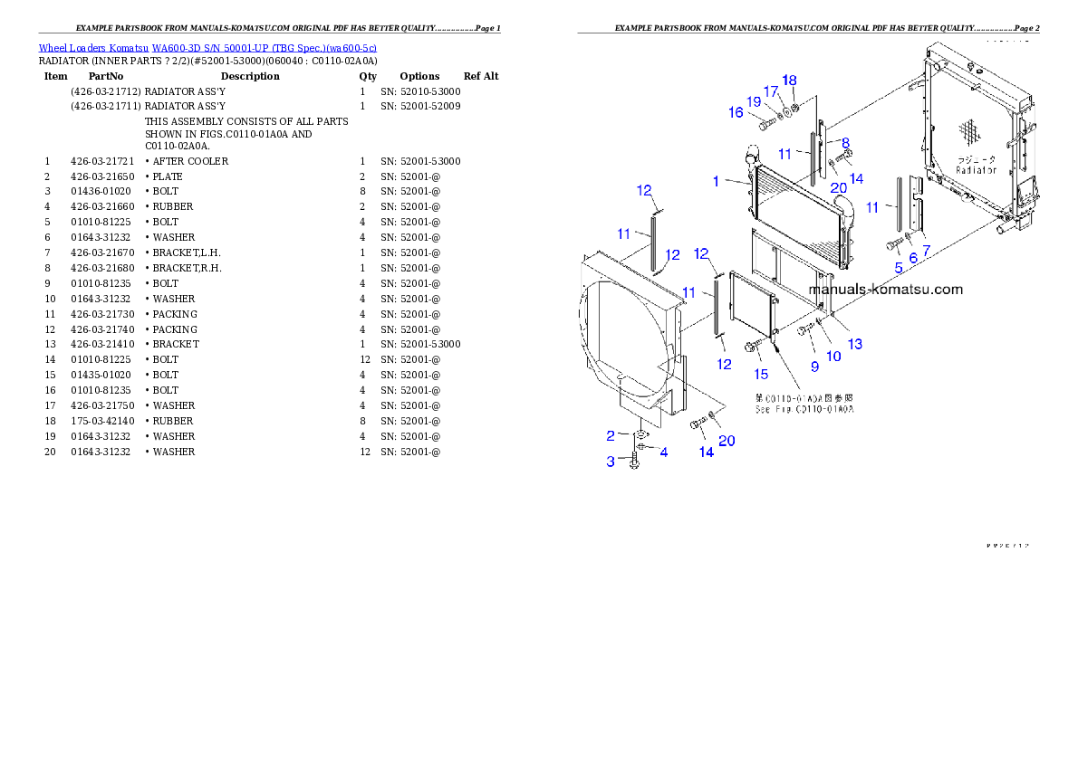 Protected: WA600-3D S/N 50001-UP (TBG Spec.) Partsbook