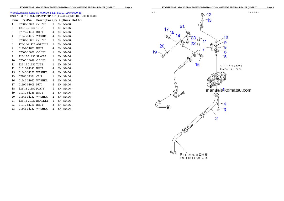 Protected: WA600-3 S/N 50001-UP Partsbook