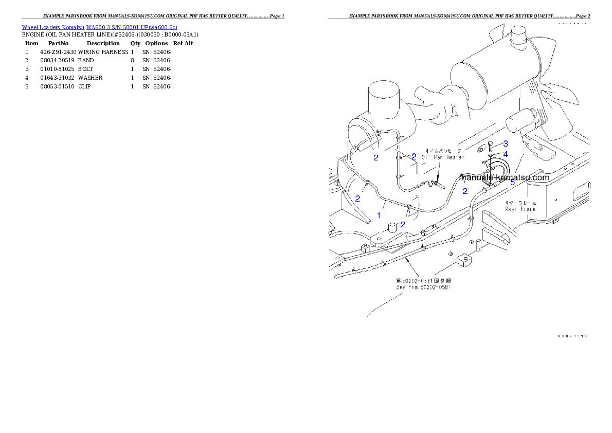 Protected: WA600-3 S/N 50001-UP Partsbook