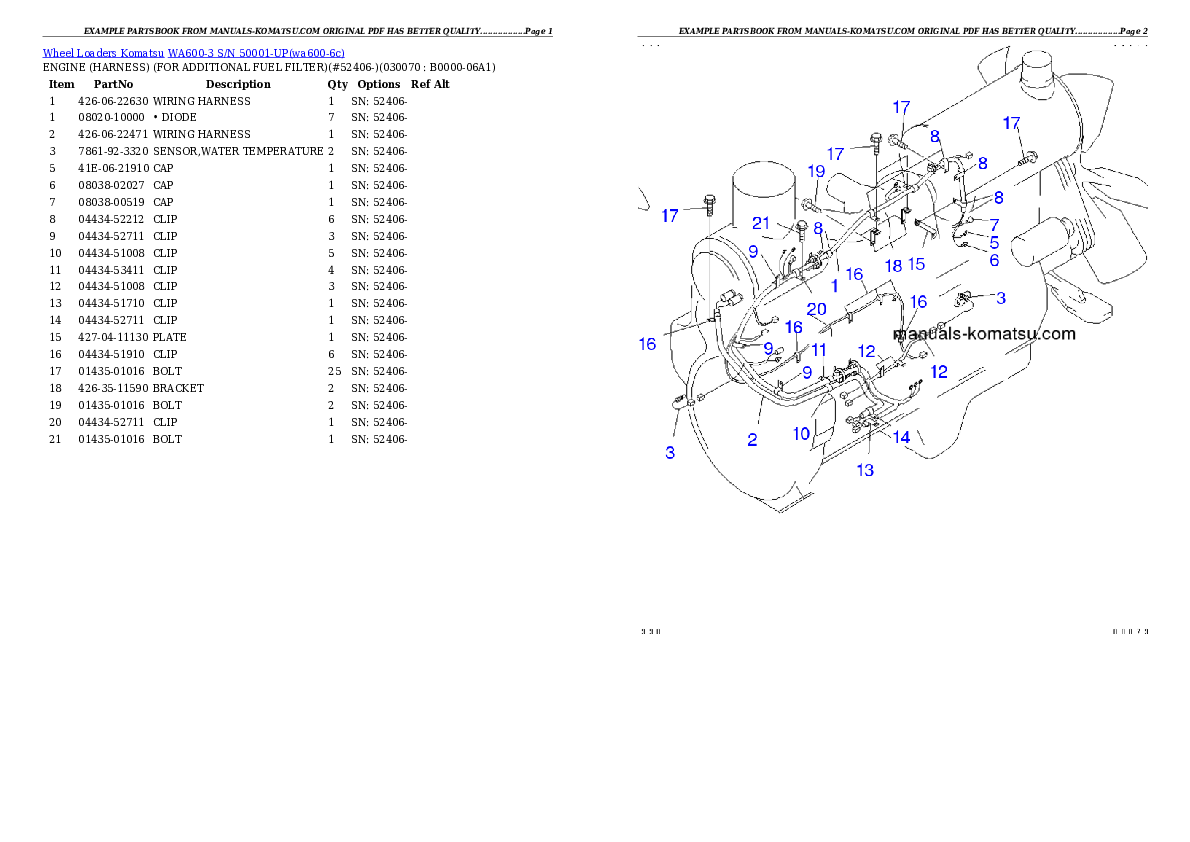 Protected: WA600-3 S/N 50001-UP Partsbook