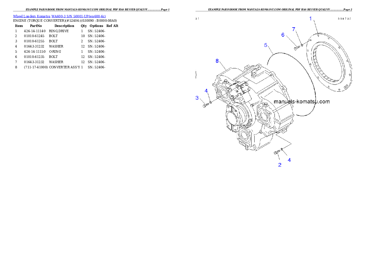 Protected: WA600-3 S/N 50001-UP Partsbook
