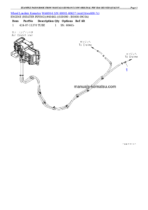 Protected: WA600-6 S/N 60001-60637 (ecot3) Partsbook