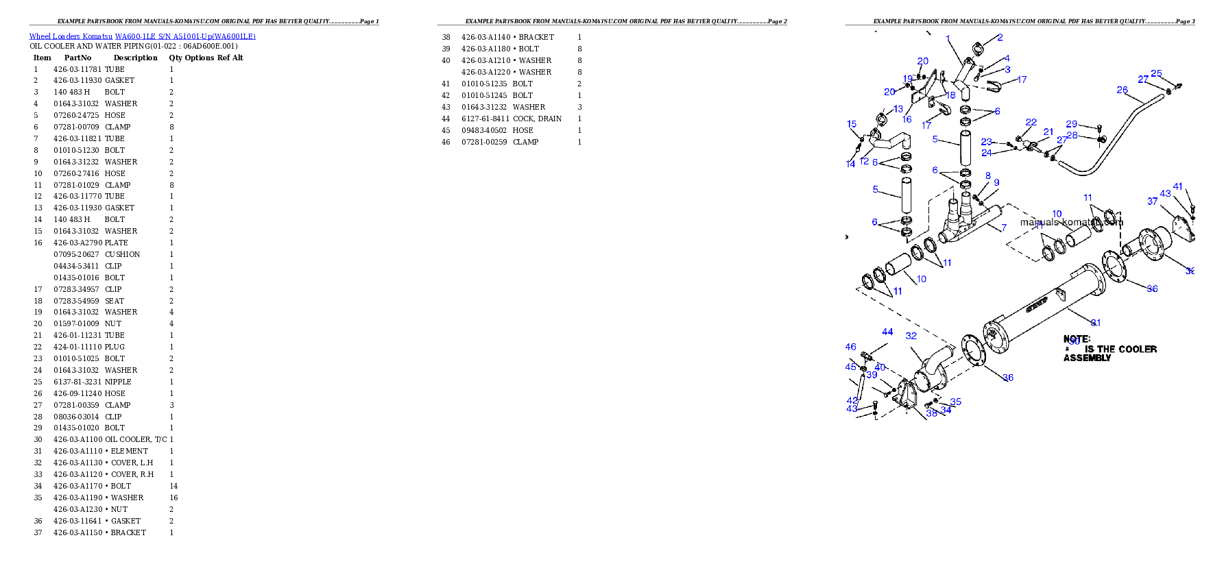 Protected: WA600-1LE S/N A51001-Up Partsbook