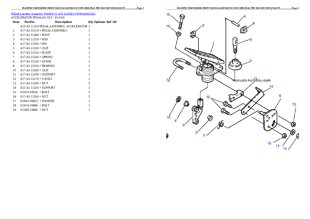 Protected: WA600-1L S/N A10391-UP Partsbook