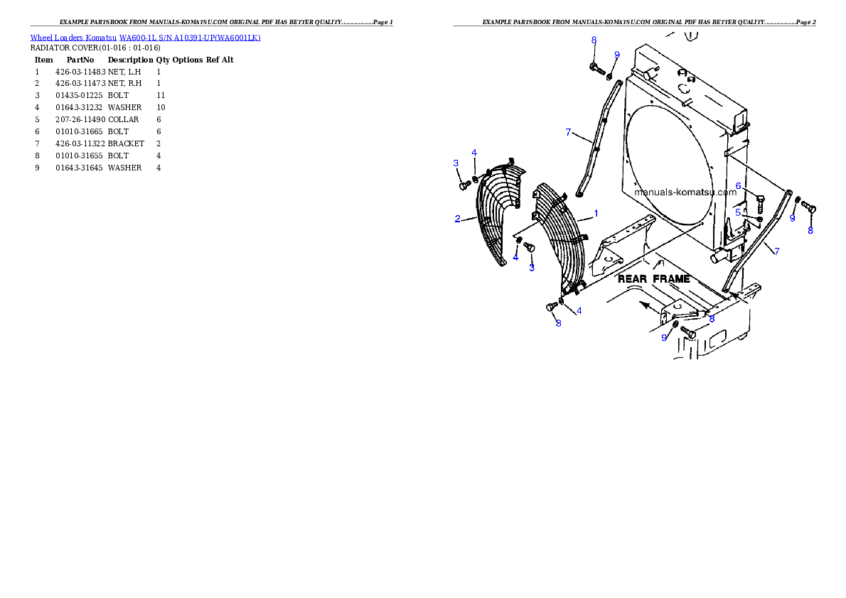 Protected: WA600-1L S/N A10391-UP Partsbook