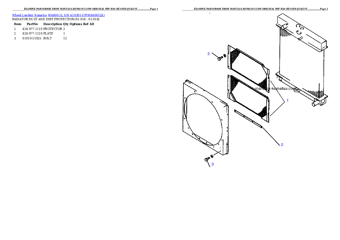 Protected: WA600-1L S/N A10391-UP Partsbook