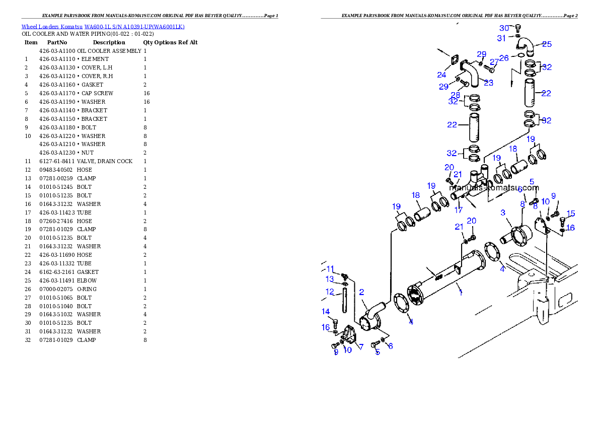 Protected: WA600-1L S/N A10391-UP Partsbook